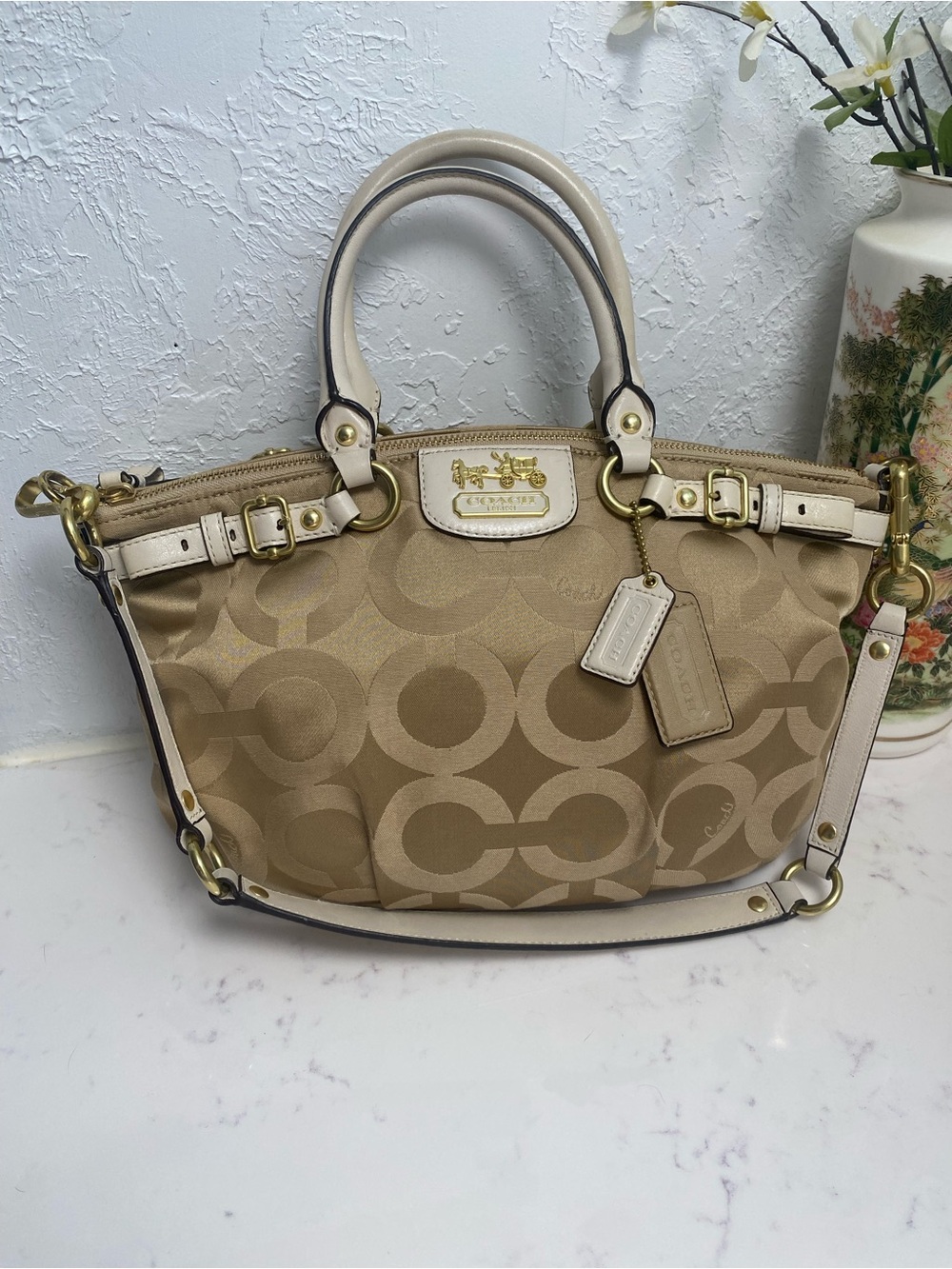 Coach Madison Op Art Sophia Satchel Shoulder Bag Gorgeous!!! - Picture 4 of 14